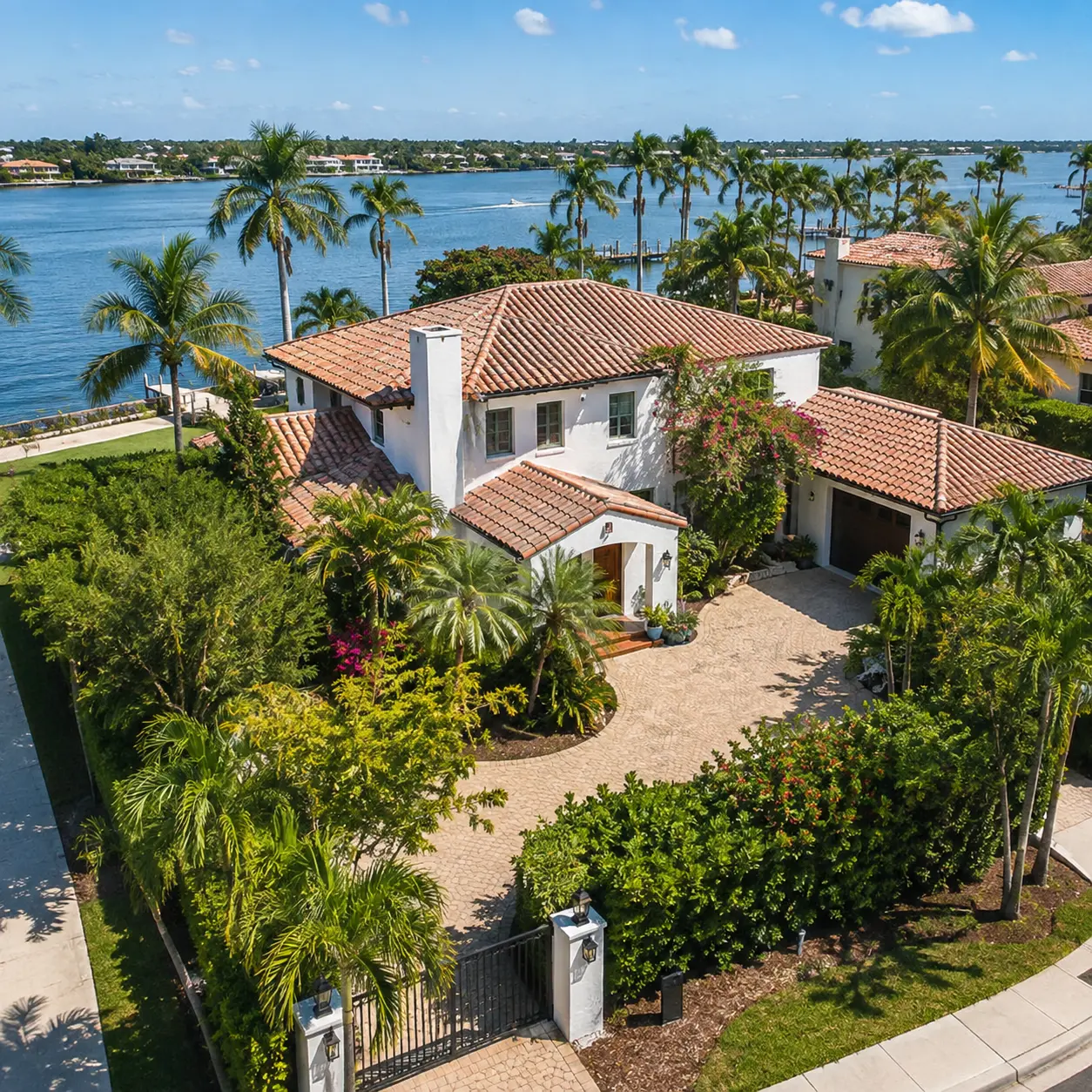 Family home surrounded by trees and facing the beach in El Cid, West Palm Beach, FL