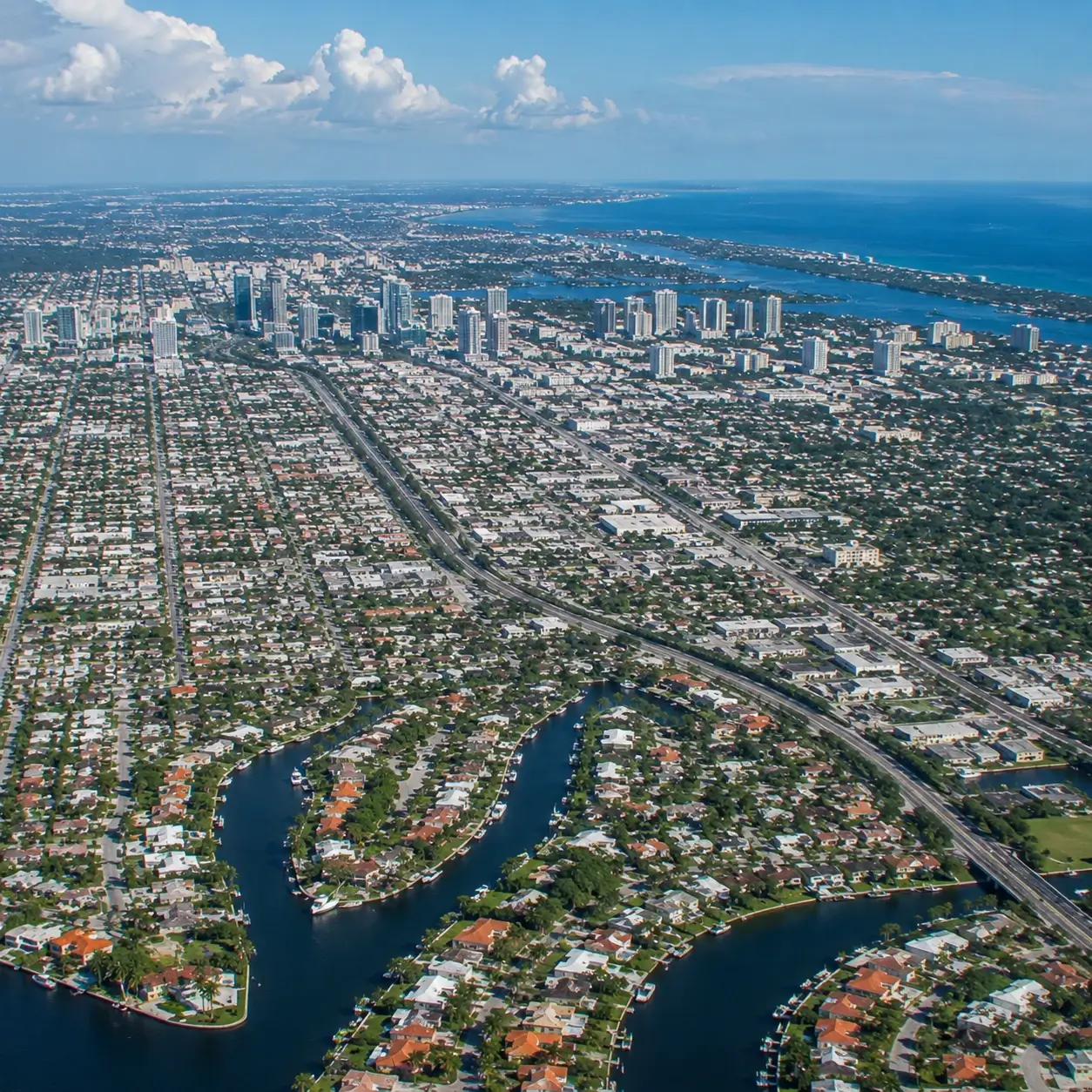 Aerial View of Miami Dade county, Florida
