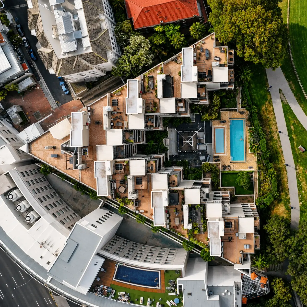 Aerial View of a gated community in silver shores, Miramar, FL