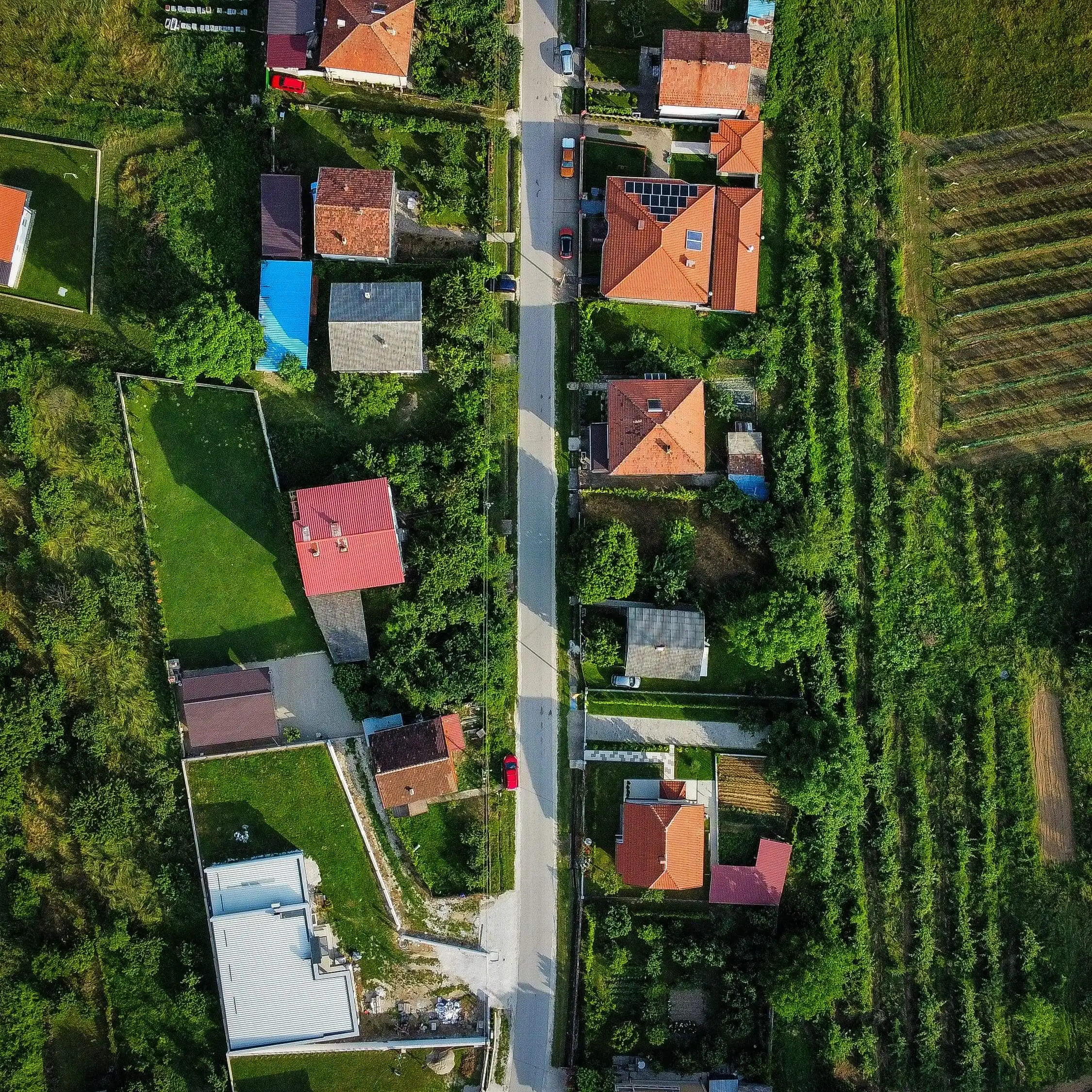 Aerial view of single family homes in Veranda Gardens, Port St Lucie, fl