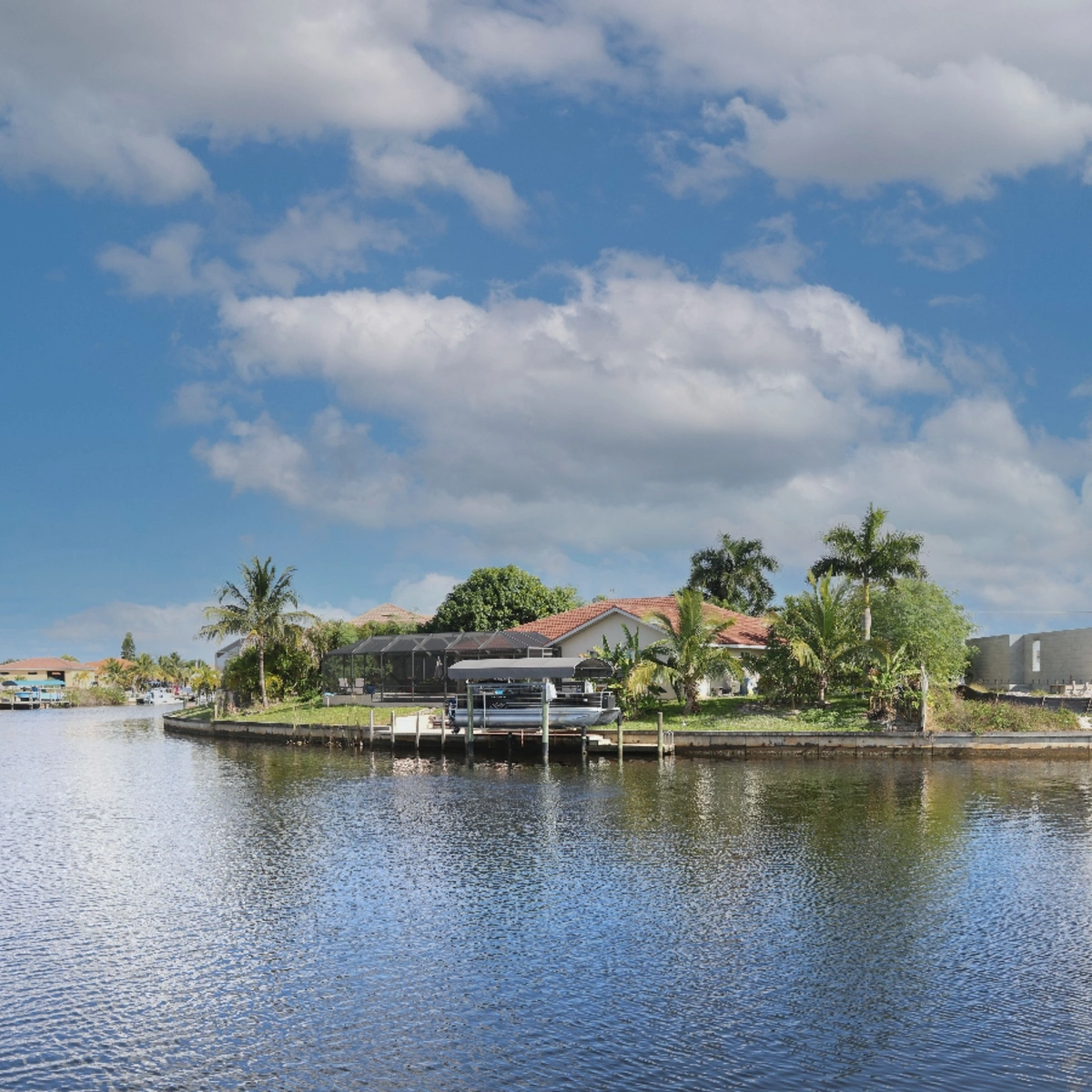 Waterfront home with boat dock on a canal in Northwest Park, Deerfield Beach