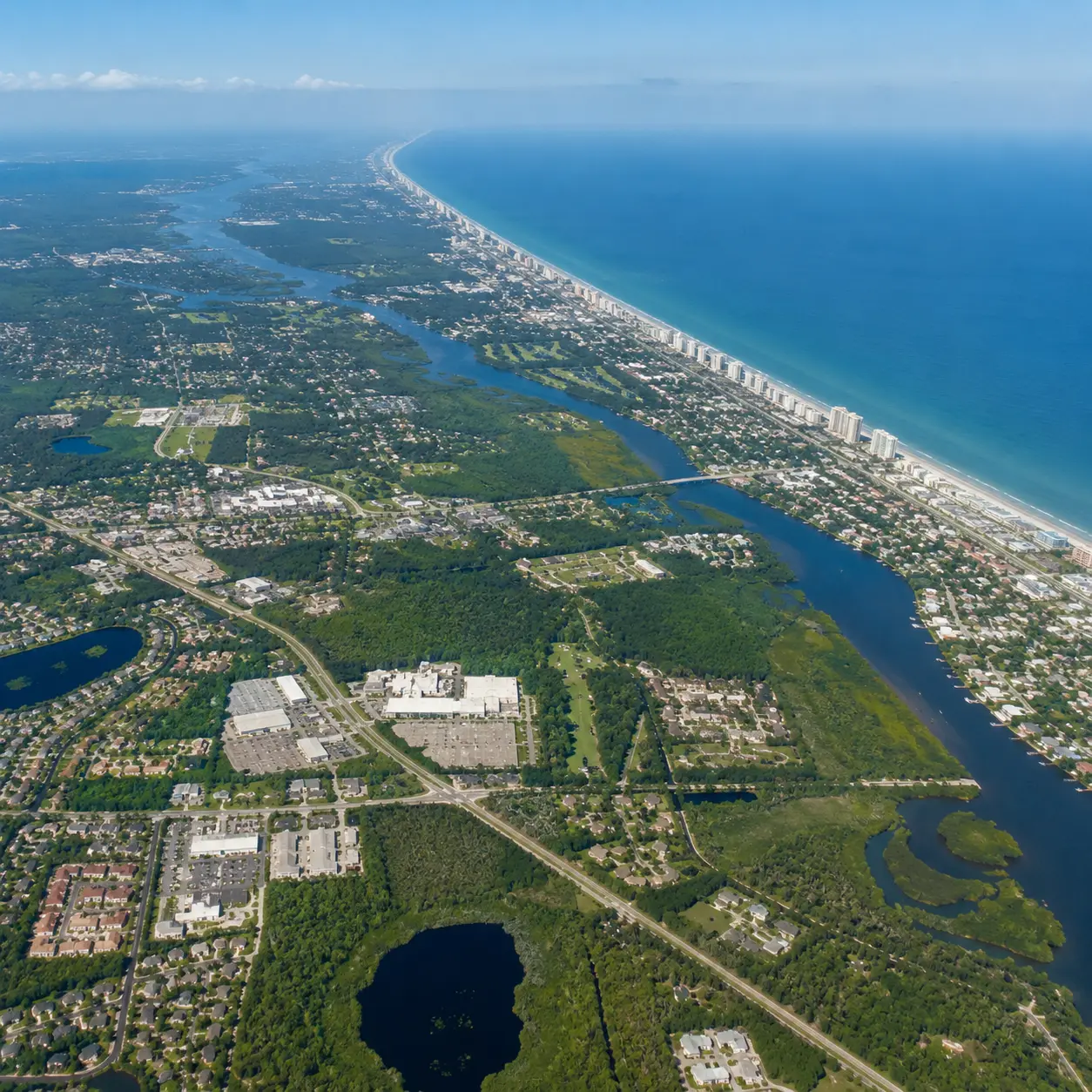Aerial View of Volusia County, FL
